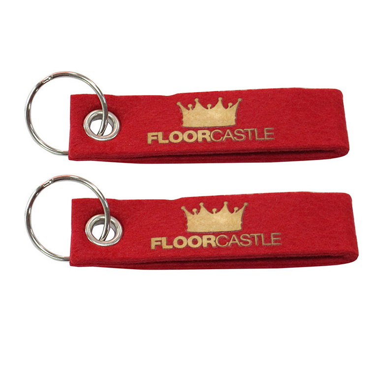Wholesale Promotion Double Side Printing Felt Keychain Custom Short Name Tag Key Chain