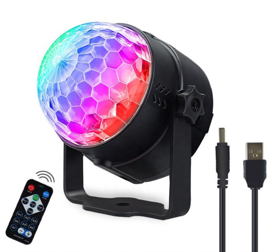 Лидер продаж, светодиодная Сфера, волшебный шар, освещение, мини RGB, звуковая активация, диско-клуб, DJ, Хрустальный Волшебный шар, сценическое освещение с дистанционным управлением