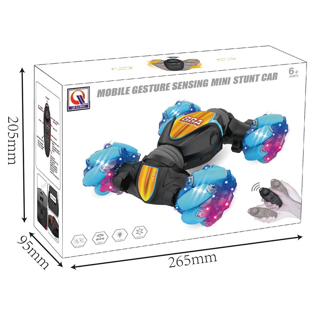 Mini Electric Deformation Vehicle Gesture Sensing Double Sided Remote Control Climbing Stunt Car Toy for Kids