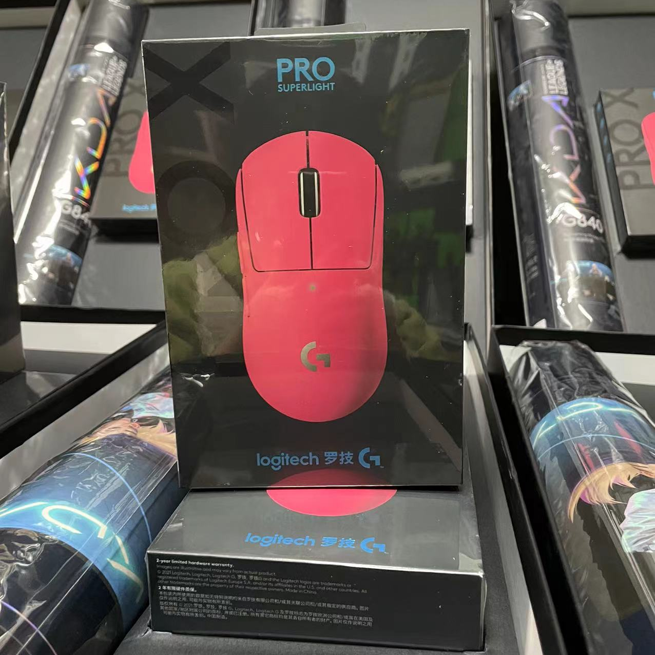 Новая стильная Беспроводная игровая мышь Logitech G PRO X суперлегкая розовая ультралегкий сенсор Hero 25600 точек/дюйм