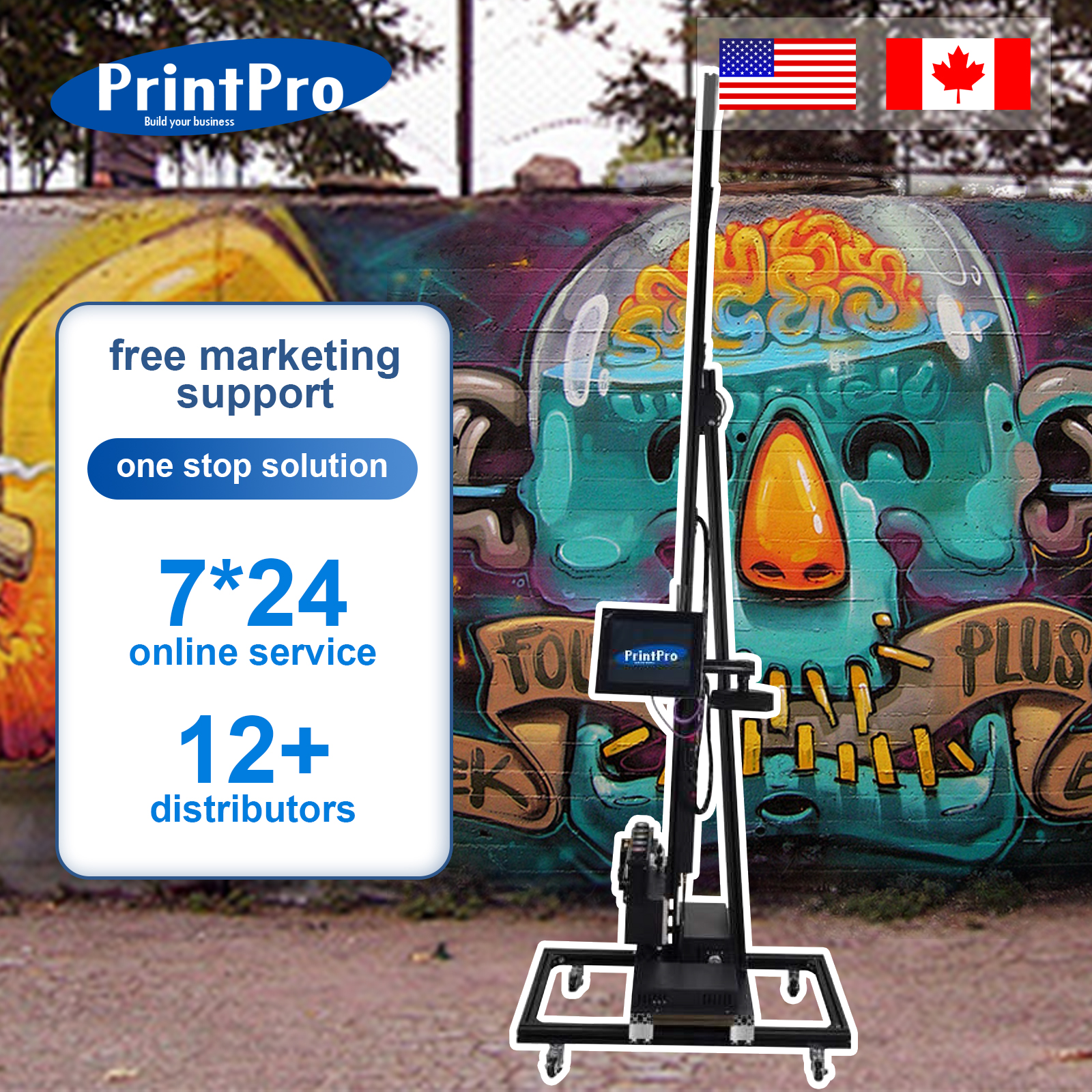 3d wall printer 2024 automatic mural Vertical printer Unlimited material Wall glass Painting tools Printing Equipment