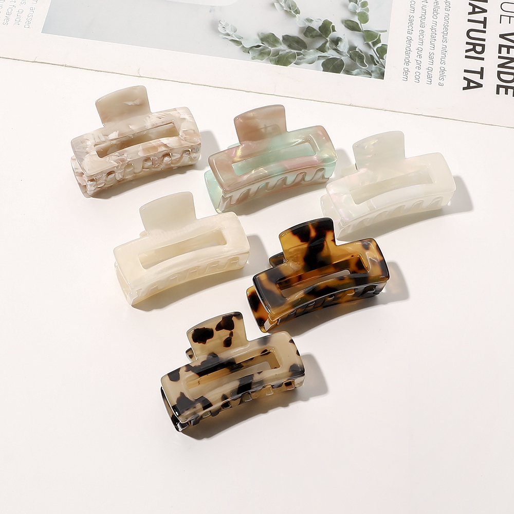 Mini Small Claw Clips Fashion Rectangle Hollow Out Ladies Headwear Acetic Acid Hair Claw
