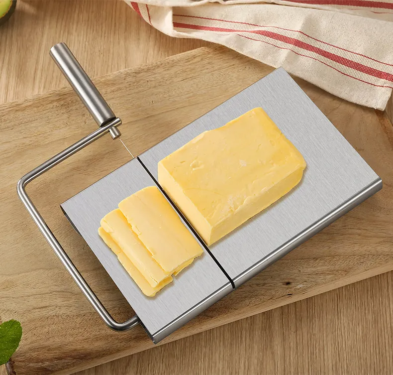 MANJIA Stainless Steel Cheese Slicer Stainless Steel Wire Butter Cutter Kitchen Cheese Butter Food Slicer