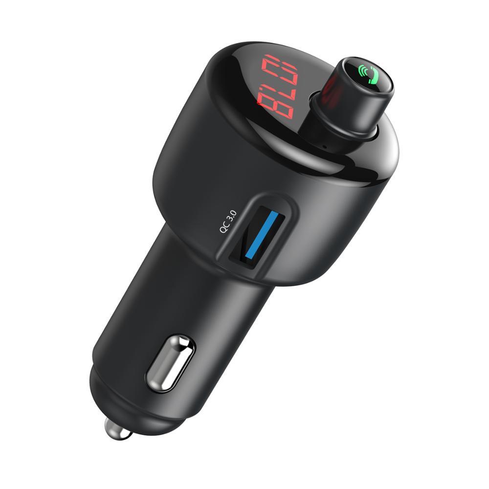 Auto Bluetooth FM Radio Transmitter Modulator Car Kit USB QC 3.0 Charger Retail Box DC 12-24V Radio Tuner U Disk, USB 5 Meters