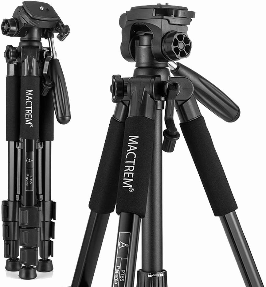 Легкий алюминиевый штатив для камеры Mactrem PT55 для DSLR SLR Canon Nikon Sony Olympus DV с сумкой для переноски-11 фунтов (5 кг) нагрузка