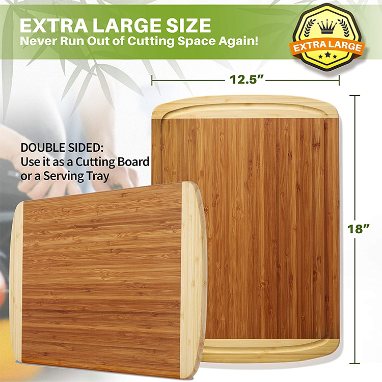 Wood Butcher Block and Wooden Carving Board for Meat and Chopping Vegetables, Bamboo chopping board with juice groove