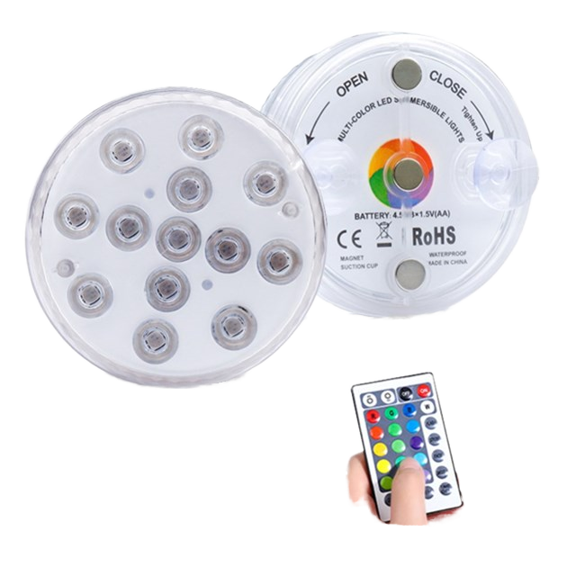 3AAA Battery LED Submersible Waterproof Light with RF Remote Controller 16 Color Swimming Pool Lighting IP68 ABS Lamp Body
