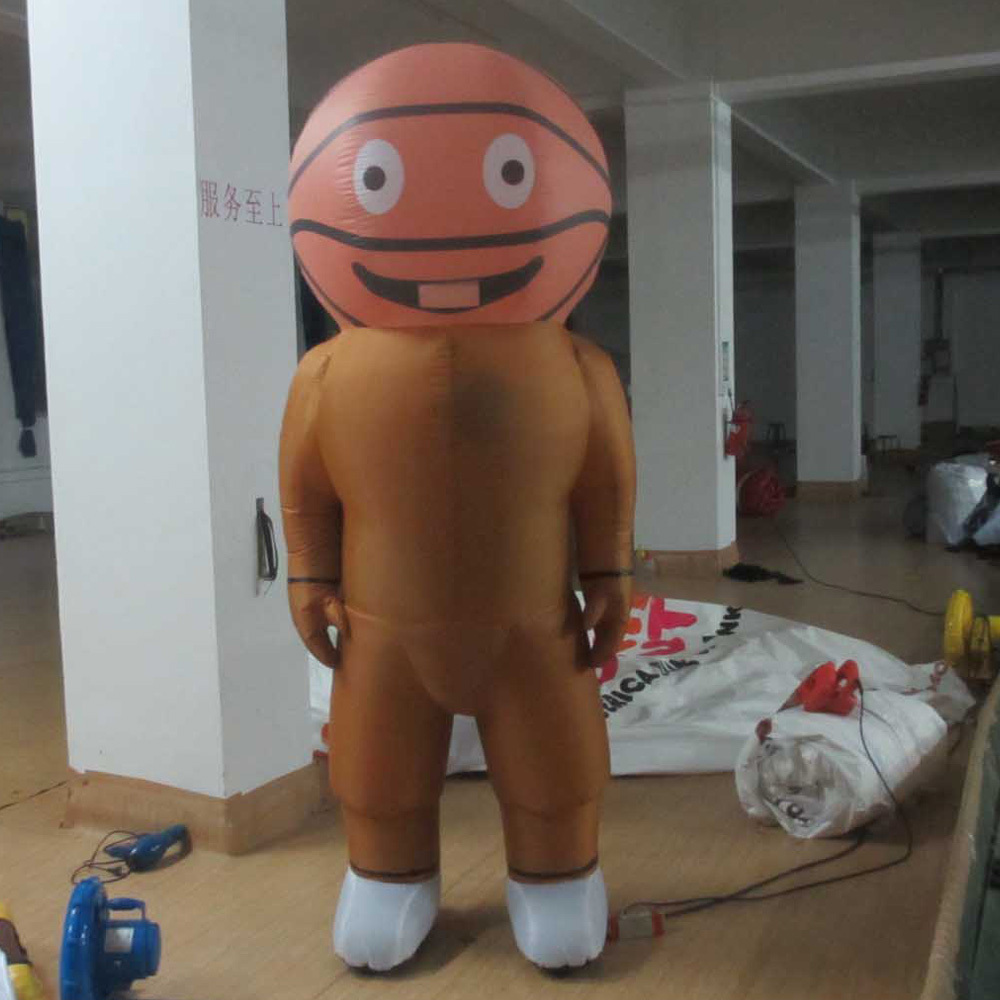 Custom Moving Cartoon Figure Inflatable Basketball Man Factory Advertising Inflatables for Products Promotion