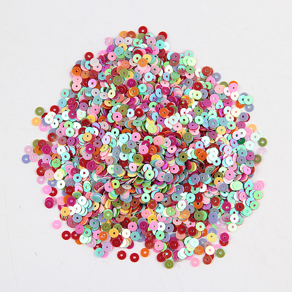 Hot Sale Garment Sequin Circle Shape Round Hole Bulk Loose Sequin Paillette for Crafts 4mm Pvc Golden AB Colors Sequins