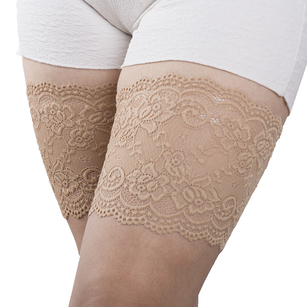 European and American silicone non-slip lace stockings Explosion-proof elastic lace thigh cover Anti-friction invisible stocking