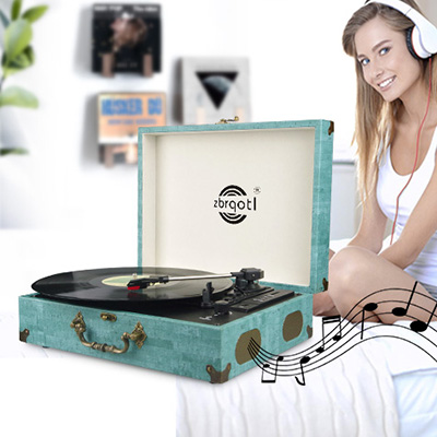Support Customized First-Rate Retro Wooden Gramaphone Antique Vinyl Record With 3-Speed LP Retro Vinyl Player Gramophone