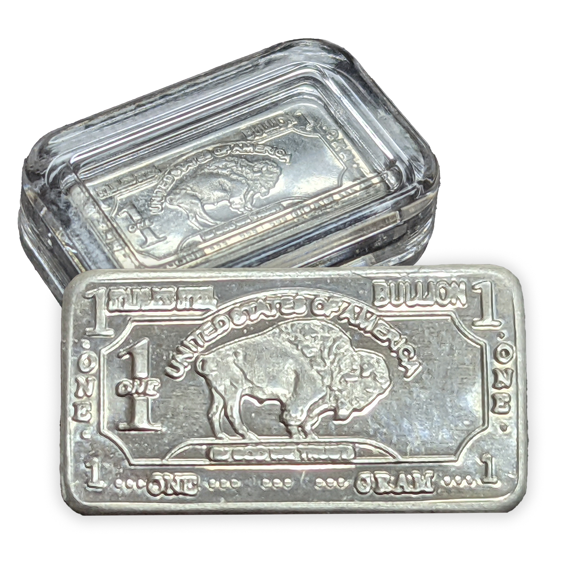1gram Fine .999 Stainless steel Ingot 1 gram pure maple bar buffalo designs 15x8mm