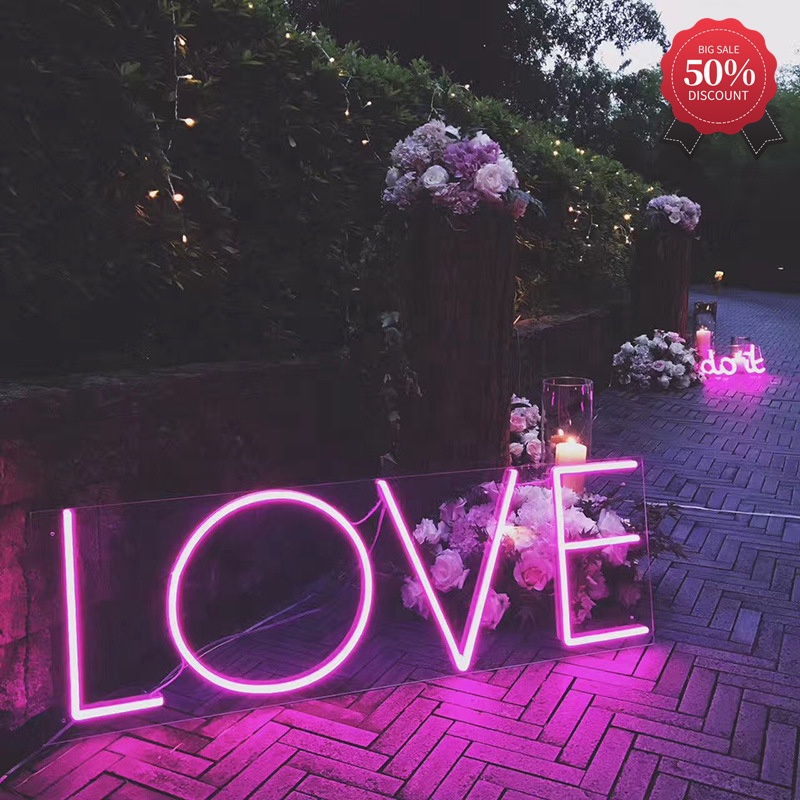 Wedding Decoration Supplies Wholesale Romantic Waterproof Love Letter Neon Sign For Wedding Decoration