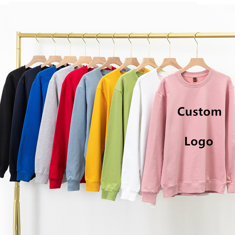 Оптовая продажа, чистый sudaderas Мужской пуловер с вышивкой, Свитера с логотипом на заказ, dtg принт, Премиум хлопок, простые свитера с круглым вырезом