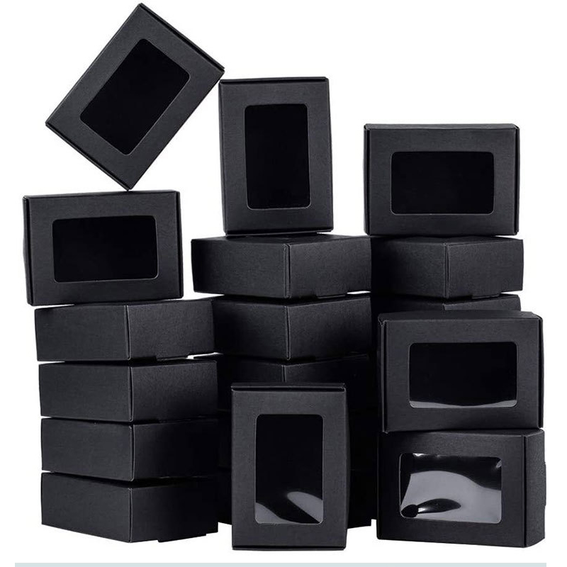 300gsm Craft paper box handmade soap with window print any colors logo and size custom