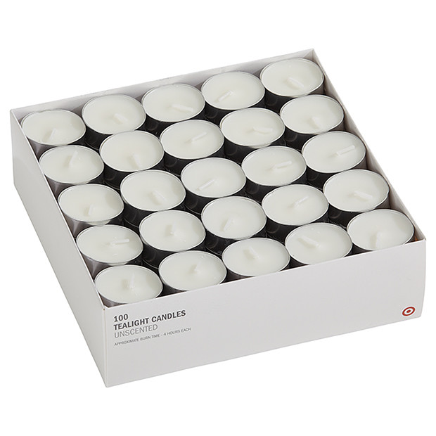 Wholesale paraffin white candle tealight unscent for decoration