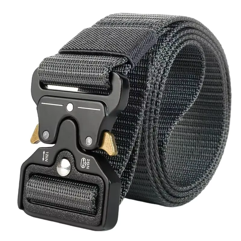 Custom Adjustable Tactical Battle Belt Heavy Duty Waist Utility Belt With Metal Buckle strap Black