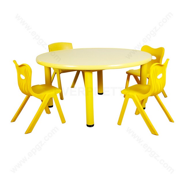 Modern Preschool Furniture Round Activity Table and Chair Set