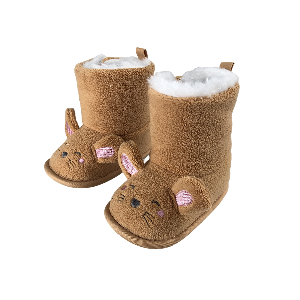 Cute animals brown girl waterproof winter boots for kids baby boots winter