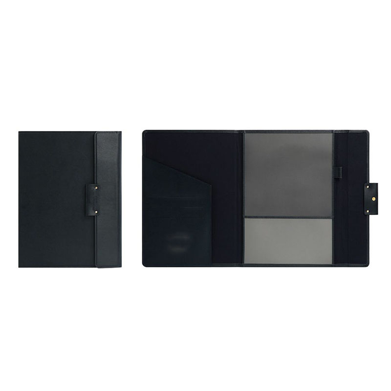 Hard Cover Button Clear Document Bag Executive File Folder For Office