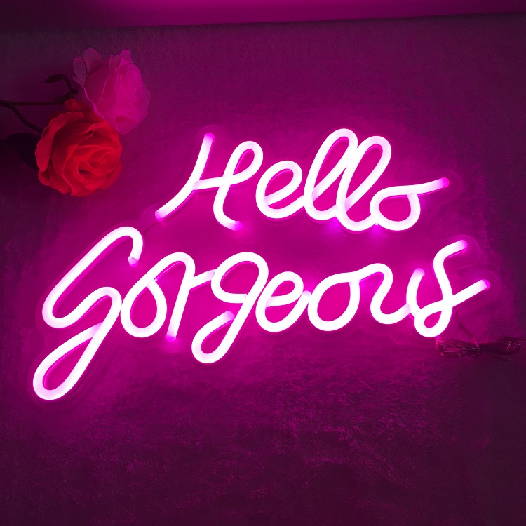 Стандартный светодиодный неоновый знак Hello Великолепный розовый цвет светодиодный неоновый знак