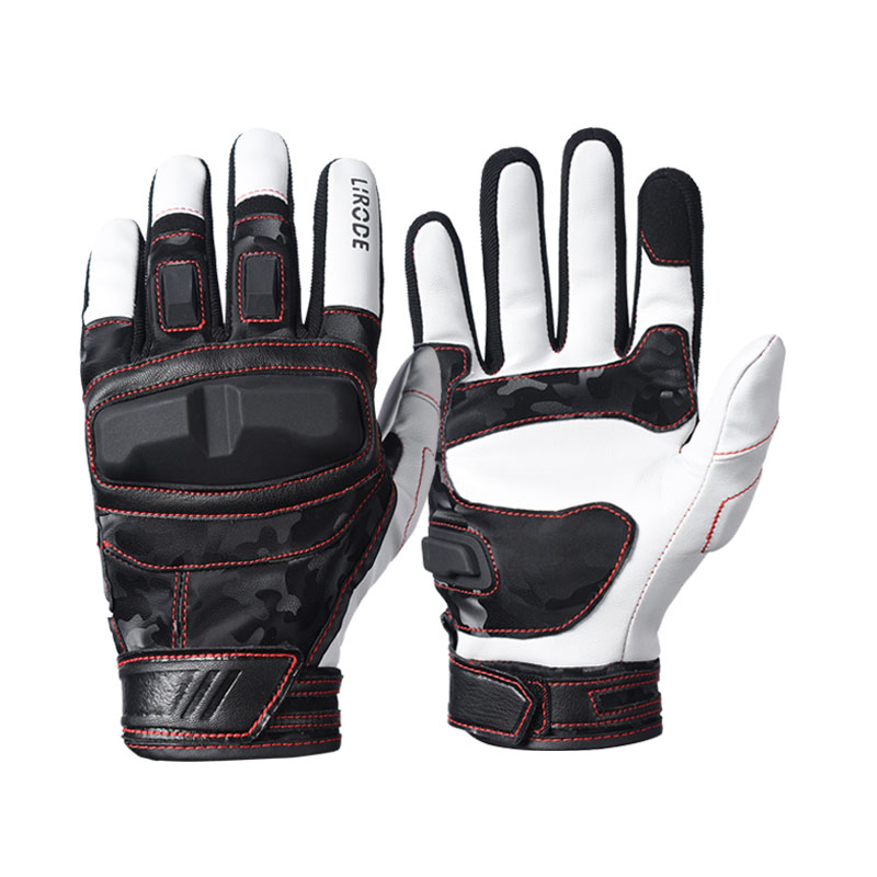 2021 amazon wholesale leather Cycling Gloves Bicycle Breathable Shock-Absorbing MTB Road Touch Recognition Full Finger Gloves