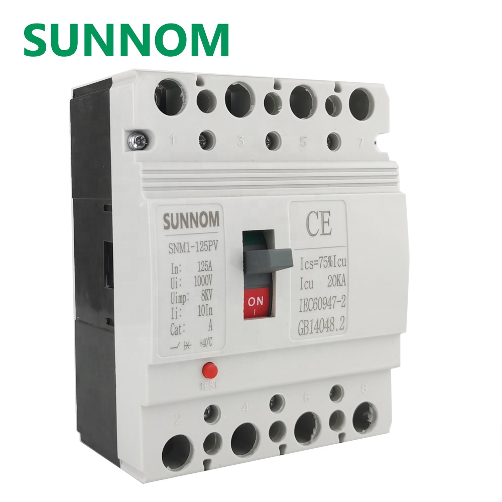 SNM1-125PV 4 полюса 125Amp постоянного тока с литым корпусом Тип mccb выключатель для фотоэлектрической системы