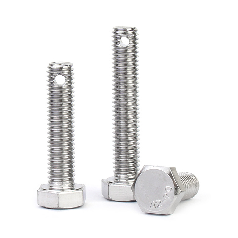 Carbon Steel Gb31 Bolt With Hexagonal Tail Hole Hex Bolt With Split Pin Hole On Shank Bolt Screw
