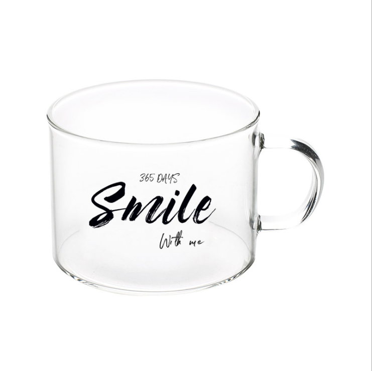 High quality hand made glass cup 500ml clear durable glass coffee tea cup