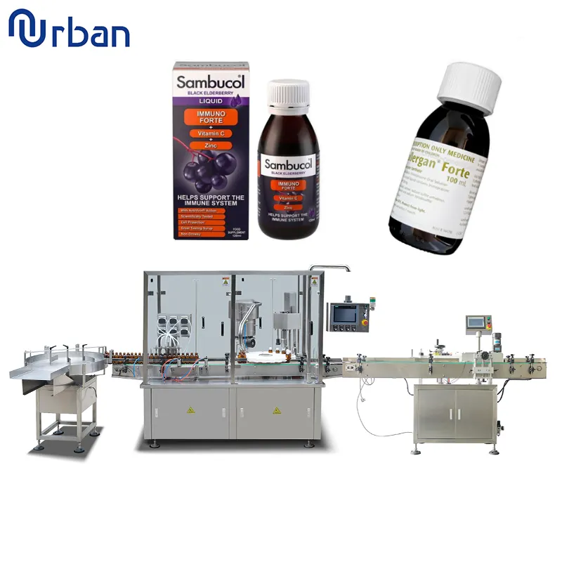 Automatic Agave Filler Cough Syrup Bottling Line Oral Filling Capping Machine