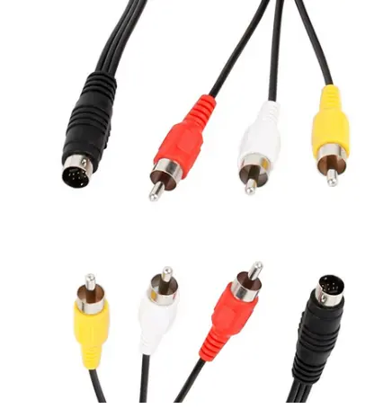 Amazon hot sell 8pin 9 Pin 10pin Mini Din To Rca Cable Mini Din Av Cable