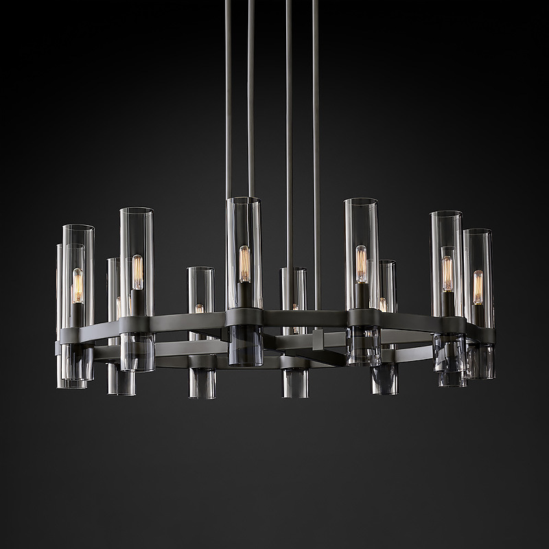Hanging Lamp American black Pendant Lighting Fixtures bronze finish Round Chandeliers Luxury