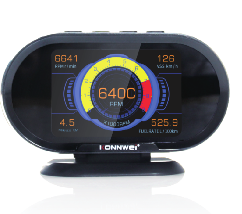 Автомобильный цифровой датчик температуры KONNWEI OBD, OBD2 сканер с головным дисплеем, аналог ANCEL A205 obd2
