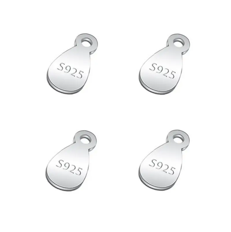 Custom 925 Sterling Silver Tags Plates For Ending Chain DIY Jewelry Accessory