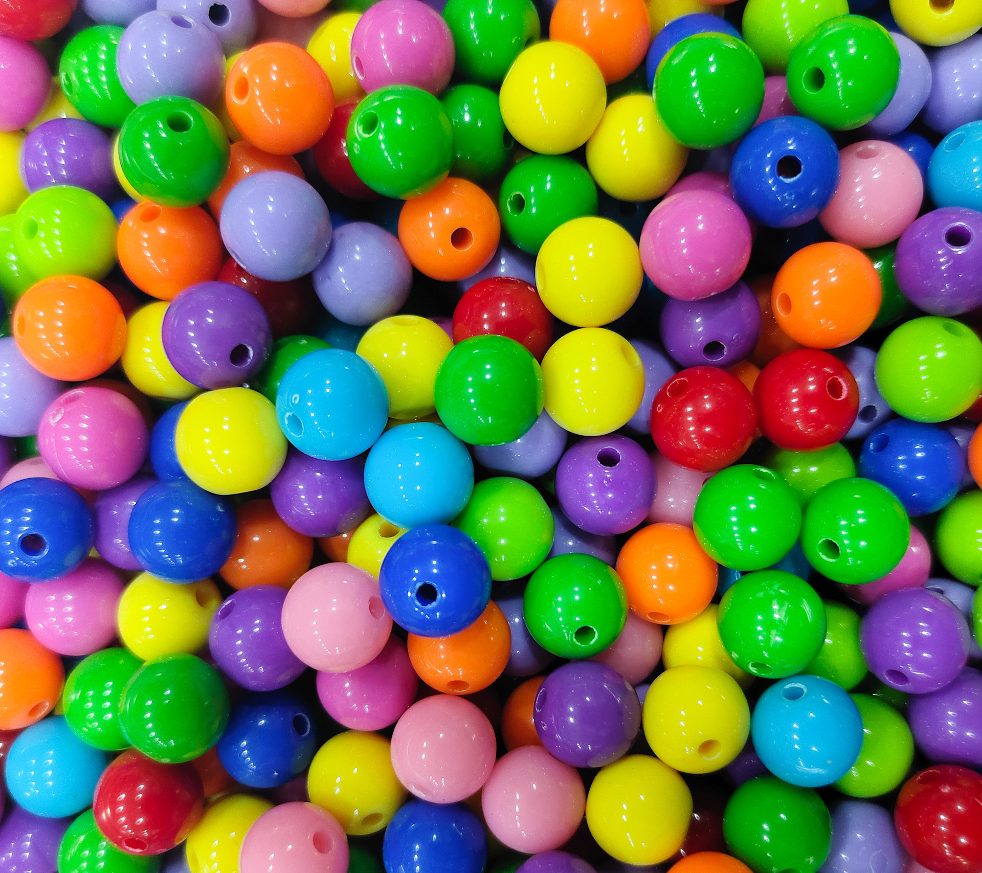 Acrylic Solid Hand Beaded Plastic Straight Hole Candy DIY Solid Beads Jewelry Accessories
