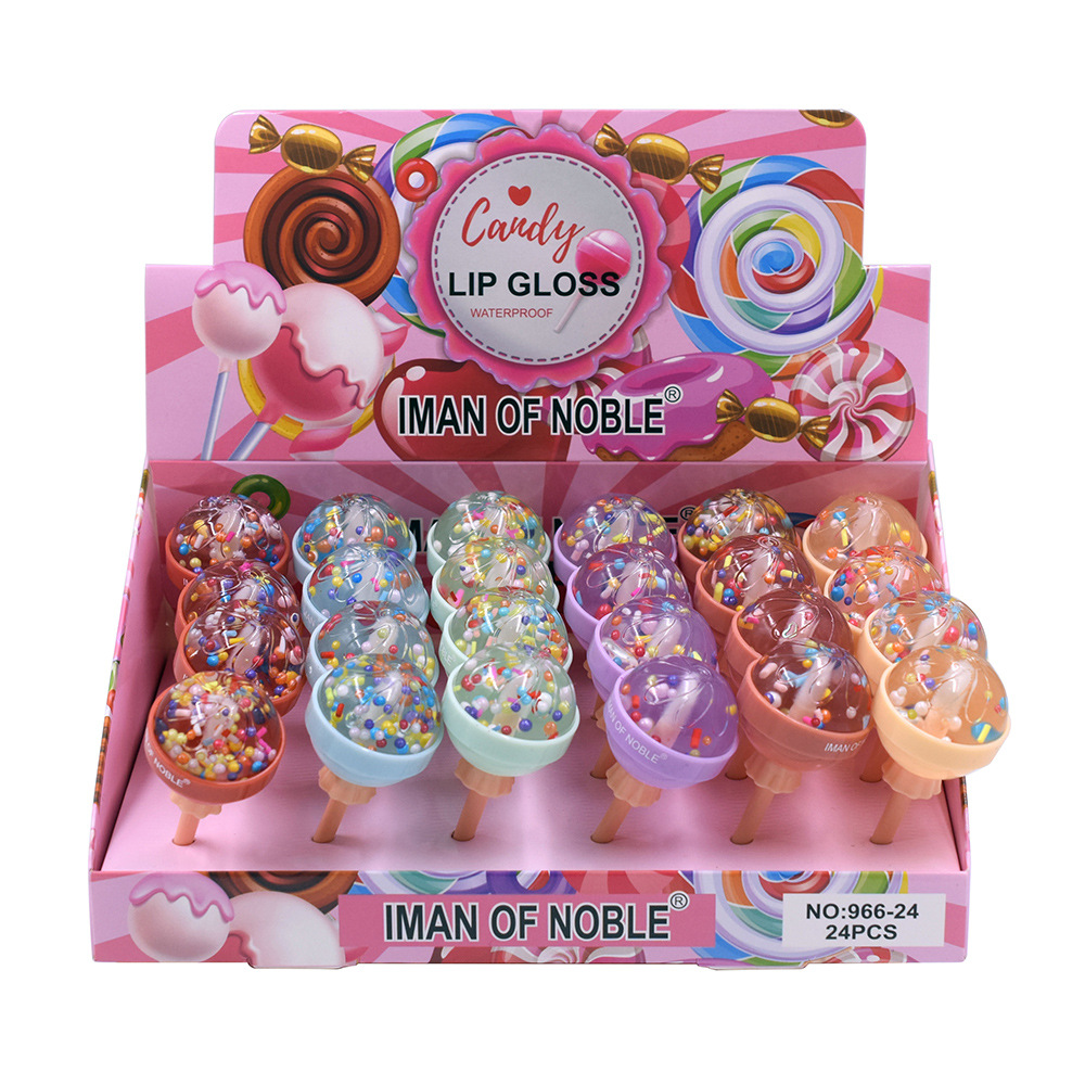 2022 IMAN OF NOBLE 966-24 Lollipop, прозрачное увлажняющее масло для губ, блеск для губ, новый карамельный вкус