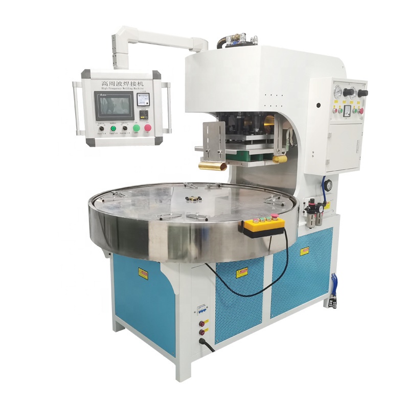 High Frequency Fully Automatic PVC HDPE Plastic Cutting and Welding Machine Hot Stapler with Turntable Fuse Blister Packaging