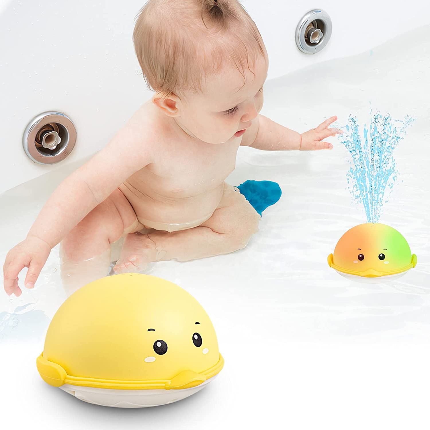 Bath Toys, Light Up Bath Toys For Toddlers Water Spray Bathtub Sprinkler