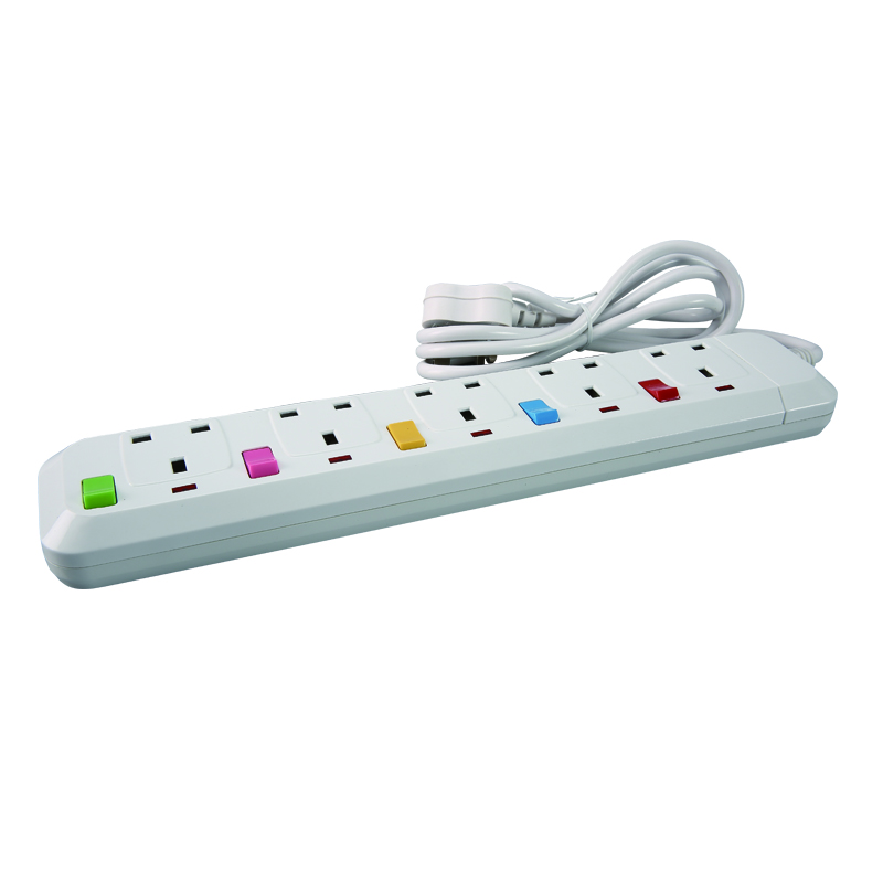 UK Style Electrical 220V Household Surge Protector Power Strip Extension Socket