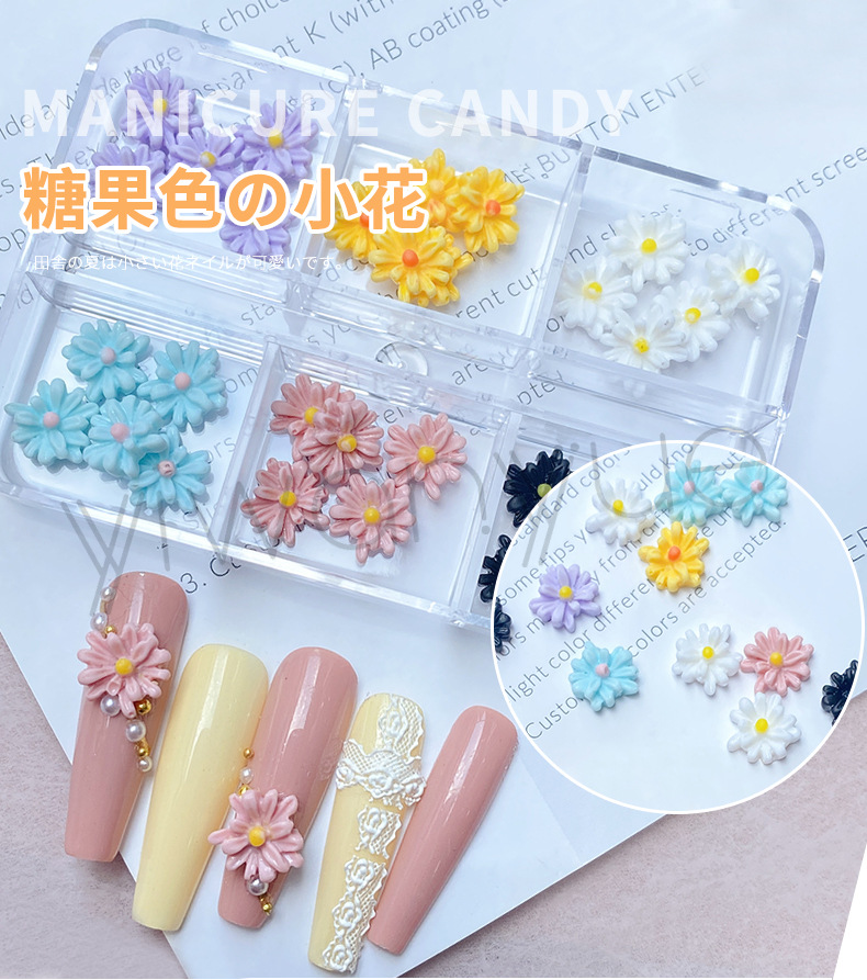 Цветочные Стразы из смолы для ногтей Маргаритка DIY Подвески и шпильки для ногтей конфетные цвета украшения для ногтевого дизайна Хрустальный медведь капли Типсы для маникюра