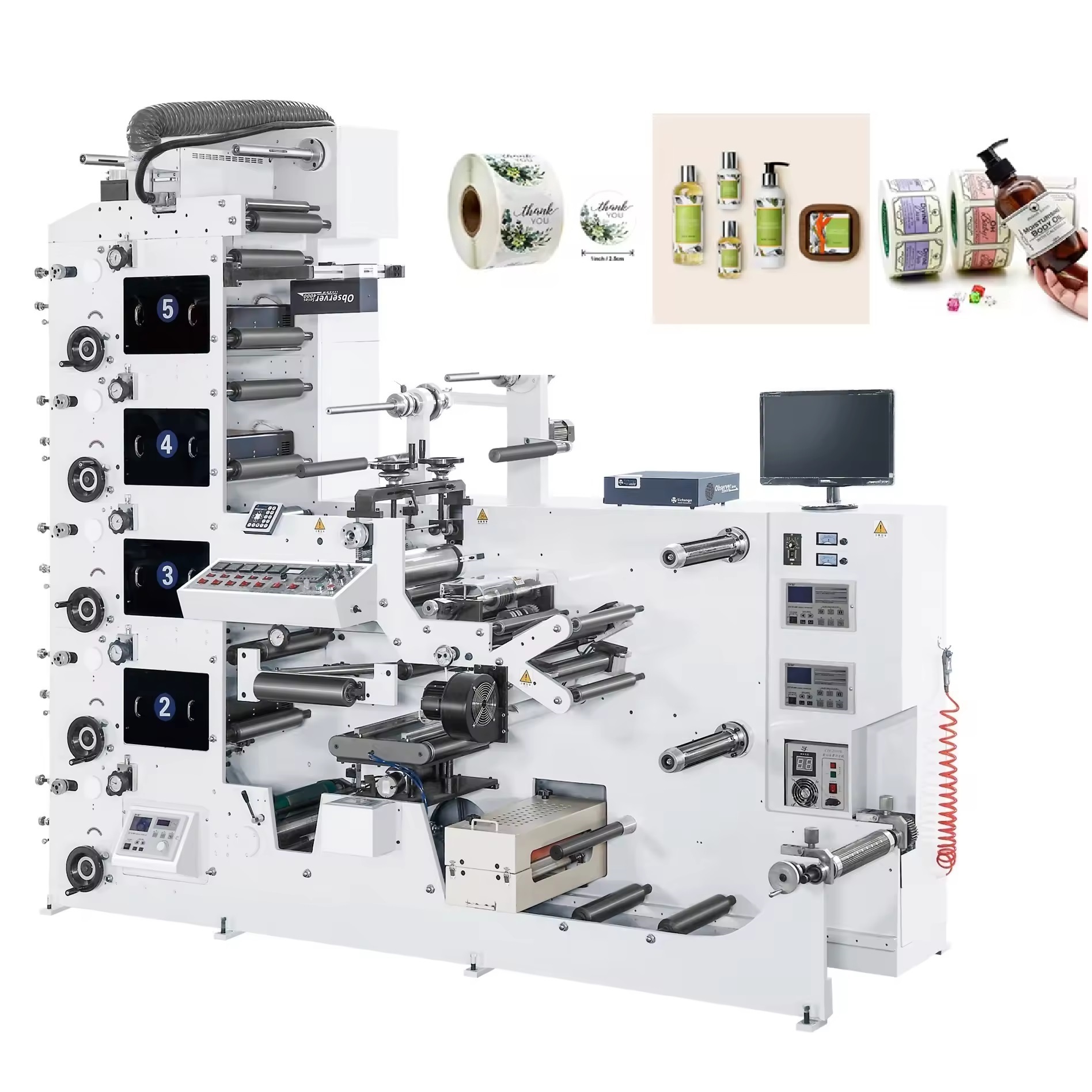 600mm Width 6 Colors Plastic Bag Roll Flexo Printing Machine Flexographic Fast Speed UV Varnish Coating Label Printing Machine
