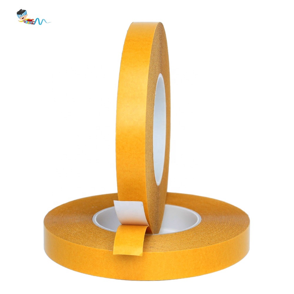 1- Recyclable High Viscosity Heavy Duty Mounting Yellow Liner White Color PVC Base Double Sided PVC Self Adhesive Tape