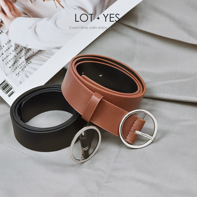 Belts & Accessories Belt women's ring round buckle versatile belt fashion pin decorative jeans withPlastic Belts