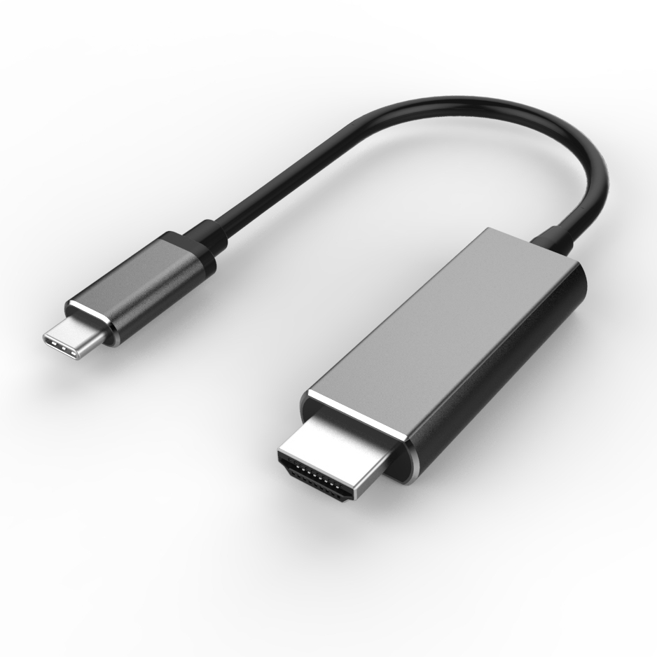 2020 Newest Product USB 3.1 Type C to HDMI A/M Adapter HDMI Cable Compliant Multimedia HDTV Computer Silver MALE-MALE PE Bag