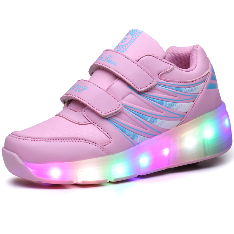 single wheel pink roller shoes dual purpose kids roller skate shoes
