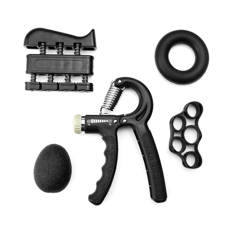 Grip Strength Trainer Kit (5 Pack) R-Shape Adjustable Countable Hand Grip Strength Exercise