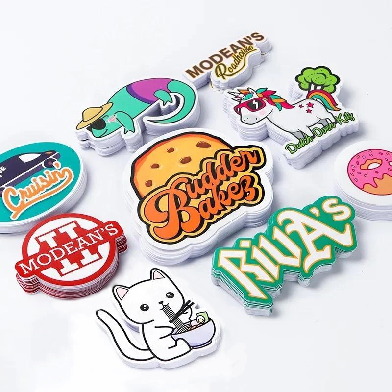 UV Resist Printing Waterproof Durable White Vinyl PVC Self-Adhesive Die Cut Customized Logo Sticker Custom Stickers
