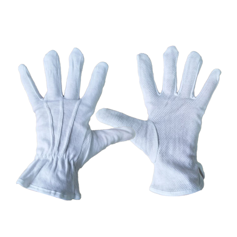 High Grade Cotton Glove Interlock Fingers PVC Dotted On Palm Insulated Waterproof Work Knitted Cotton Gloves