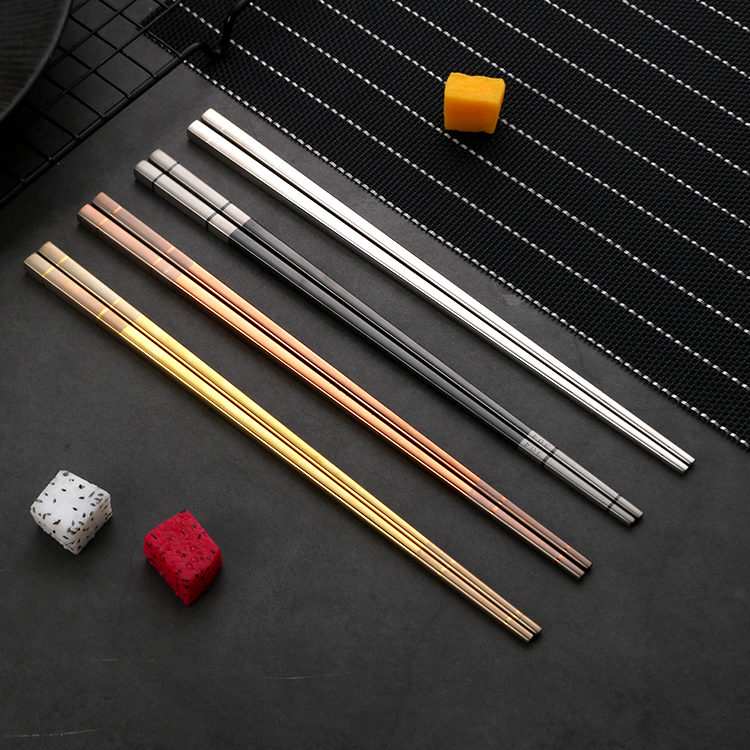 Custom Metal Titanium Chopsticks Stainless Steel Chopstick For Wedding Gift Souvenirs