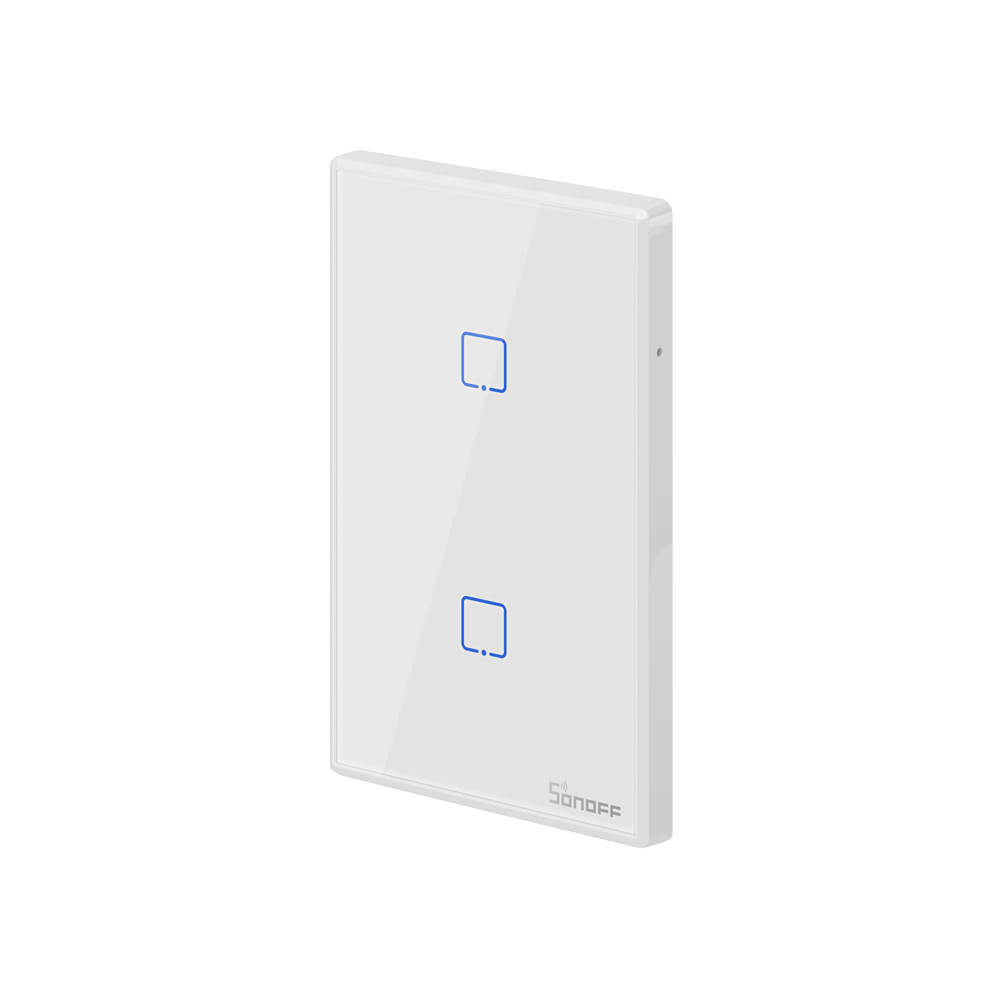 Бестселлер SONOFF T2US 2C Wi-Fi/APP/RF пульт дистанционного управления Сенсорная панель 2Gang настенный выключатель света, Wi-Fi, умный выключатель света